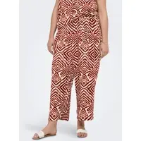 ONLY Carmakoma Culotte "CARSHILLA CULOTTE PANT AOP BS", Damen, Gr. 46, N-Gr, hot chocolate aop:tribe, Web, Obermaterial: 100% Polyester, bedruckt, 7/8-Länge, Hosen Culotte, Sommerhose