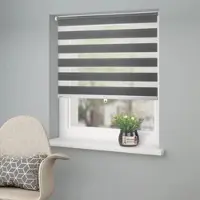Otto Home Doppelrollo "Jan" Gr. 4, grau (anthrazit), B:70cm H:130cm, Polyester, Rollos, Doppelrollo, Fixmaß, Klemmfix, uni, monochrom, basic, schnurlos, Klemmträger