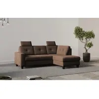 Otto Home Ecksofa "Varese", braun (dunkelbraun), B:226cm H:91cm T:170cm, 100% Polyester, Sofas, Ecksofa, wahlweise mit Schlaffunktion und Bettkasten