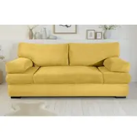 Collection Ab Schlafsofa "Tina Breite 200 cm, Liegefl. 146x200 cm", gelb, B:200cm H:42cm T:95cm, 100%Polyester, Sofas, Schlafsofa, mit Bettfunktion, Bettkasten & 2 Armlehnenkissen, Bonell-Federkern