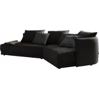 DESIGNWERK Ecksofa "New York L-Form, anmutendes Designsofa", schwarz (charcoal), B:333cm T:179cm, 100% Polyester, Sofas, Ecksofa, mit moderner R&ung im Rücken