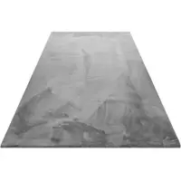 Wecon Home Hochflor-Teppich BASICS "Anna" Gr. 5, grau, B:200cm H:25mm L:200cm, Kunstfaser, Teppiche, Hochflor-Teppich, Wohnzimmer, Schlafzimmer, Felloptik, sehr weich und flauschig, Uni
