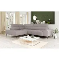 Cotta Ecksofa "Theo L-Form, B: 298 cm", stone, B:298cm T:222cm, 100% Polyester (PES), Sofas, Ecksofa, mit Kopfteilverstellung, optional Sitztiefenverstellung