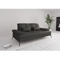 Sit&More 3-Sitzer SIT & MORE "Amica, inkl. Sitztiefenverstellung und Armteilverstellung", grau (anthrazit), B:212cm H:90cm T:122cm, Sofas, 3-Sitzer, wahlweise mit Kopfteilverstellung und Bettfunktion