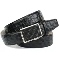 Anthoni Crown Ledergürtel , Herren, Gr. 85, schwarz, Leder, gemustert, Gürtel Ledergürtel, geprägtes Flechtmuster, Oberfläche dezent glänzend