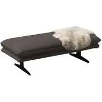 W.Schillig Polsterhocker "broadway", grau (anthrazit s22), B:145cm H:43cm T:71cm, Flachgewebe S22 (100% Polyester), Hocker, Polsterhocker, Füße in Schwarz pulversbeschichtet