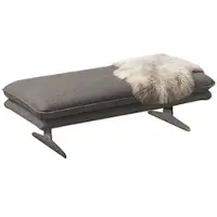 W.Schillig Polsterhocker , grau (grau s22), B:145cm H:43cm T:71cm, Flachgewebe S22 (100% Polyester), Hocker, Polsterhocker, Füße in Chrom glänzend