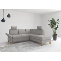 Home affaire Ecksofa "Rochelle, L-Form", grau (hellgrau), B:240cm H:90cm T:216cm, 95% Polyester 5% Polyamid, Sofas, Ecksofa, wahlweise mit Armteilverstellung, Bettfunktion und Bettkasten