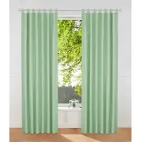 Otto Home Vorhang "Parry" Gr. 3, grün (lindgrün), B:140cm H:225cm, Polyester, Recyceltes Material, Gardinen, Vorhang, 2-er Set, blickdicht, monochrom, basic