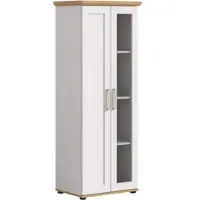 Home affaire Vitrine "Cosenza, Höhe 161 cm, 2 Türen, 4 Fächer", weiß, B:64cm H:161cm T:37cm, FSC-zertifizierter Holzwerkstoff, Schränke, Vitrine, Vitrine, Höhe 161 cm, Wohnzimmer, Esszimmer