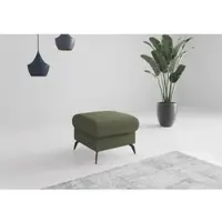 Home affaire Polsterhocker "Rochelle", grün (olive), B:58cm H:50cm T:58cm, 95% Polyester 5% Polyamid, Hocker, Polsterhocker, moderne 15 cm Metallfüße