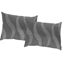 Wirth Dekokissen "LUPARA" Gr. 2, grau (grau, gemustert), B:50cm L:50cm, Baumwolle, Polyester, Dekokissen_Sitzkissen_Kissenhüllen, Dekokissen, Kissenhülle ohne Füllung, 2 Stück