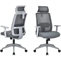 Otto Home Bürostuhl "Tallard, Mesh Schreibtischstuhl, ergonomische Ausstattung", grau, grau, B:68cm H:114cm T:68cm, Stühle, Bürostuhl, verstellbare Kopfstütze, Lumbalstütze & Armlehnen