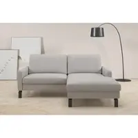 Home affaire Ecksofa "Lecce, L-Form, Federkernpolsterung, Breite 194 cm", light, grau, B:194cm H:86cm T:164cm, 100% Polyester, Sofas, Ecksofa, inkl. saugroboterfreundliche Höhe & schmale Armlehnen