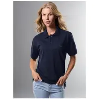 Trigema Poloshirt "Poloshirt DELUXE Piqué", Damen, Gr. 5XL, blau (navy), Piqué, 100% Baumwolle, Basic, lang, ohne Ausschnitt, Shirts Poloshirt