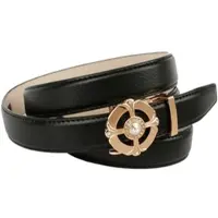 Anthoni Crown Ledergürtel , Damen, Gr. 95, schwarz, Leder, unifarben, Gürtel Ledergürtel, mit eleganter Schließe, großer Schmuckstein in der Mitte