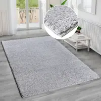 Bruno Banani Hochflor-Teppich "Shaggy Soft" Gr. 2, grau (hellgrau), B:70cm H:30mm L:140cm, Kunstfaser, Teppiche, Hochflor-Teppich, gewebt, Uni Farben, besonders weich und kuschelig, Kundenliebling