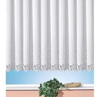 Weckbrodt Gardine "Elina" Gr. 12, weiß, B:600cm H:245cm, Polyester, Gardinen, Gardine, echte Stickerei, Makramee, halbtransparent, Bordüre, gebogt, Store