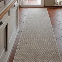Wecon Home Läufer "Miami South Beach", sand beige, B:80cm H:5mm L:230cm, Polypropylen, Teppiche, Läufer, In- & Outdoor Teppich, wetterfest, kariert, Balkon, pflegeleicht