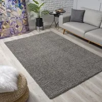 Sanat Hochflor-Teppich "LOCA" Gr. 3, grau, B:120cm H:30mm L:170cm, Kunstfaser, Teppiche, Hochflor-Teppich, Wohnzimmer, Langflor, Shaggy, Schlafzimmer