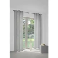 Wirth Vorhang "Sunday" Gr. 4, grau (hellgrau), B:141cm H:245cm, Jacquard, Baumwolle, Polyester, Gardinen, Vorhang, nach Maß