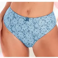 Nuance Slip , Damen, Gr. 48/50, blau (blau, weiß), Obermaterial: 95% Baumwolle, 5% Elasthan, Unterhosen Slip, hoch geschnittener Slip aus Baumwolle, Topseller