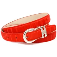Anthoni Crown Ledergürtel , Damen, Gr. 100, rot, Leder, unifarben, festlich, Gürtel Ledergürtel, 2 cm Gürtel aus innovativem Leder in 3D-Optik