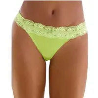 Vivance String "Anisa", Damen, Gr. 44/46, grün (lime), Spitze, Obermaterial: 86% Polyamid, 14% Elasthan, Unterhosen String, mit blumiger Spitze rundherum am Bund, Topseller