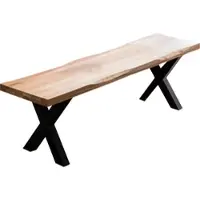 Home affaire Sitzbank "Tristano", beige (natur, schwarz), B:160cm H:45cm T:35cm, Massivholz, Sitzbänke, Sitzbank, Massivholz Eiche geölt