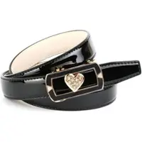 Anthoni Crown Ledergürtel , Damen, Gr. 80, schwarz, Leder, unifarben, Gürtel Ledergürtel, mit aufwendiger Schmuck-Schließe, Herz