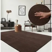The Carpet Teppich "kuschelig & Super Soft, Anti-Rutsch Unterseite", braun, B:120cm H:16mm L:160cm, Polyester, Teppiche, Teppich, Waschbar bis 30 Grad, Felloptik, Wohnzimmer Teppich, Kundenliebling