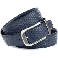 Anthoni Crown Ledergürtel , Herren, Gr. 11,5, blau (dunkelblau), Leder, unifarben, Gürtel Ledergürtel, Wendegürtel Hirsch-/Flechtprägung in dunkelblau
