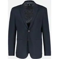 Lerros Jerseysakko "Jerseyblazer mit Strickoptik / in Kurzgröße bis 6XL", Herren, Gr. 66, blau (classic navy), 82% Polyester, 13% Viskose, 5% Elasthan, Sakkos Jerseysakko