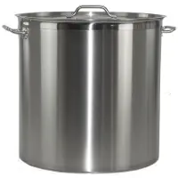 GVK Kochtopf aus Edelstahl mit Randverstärkung und Deckel Ø55cm H55cm 130,6Liter