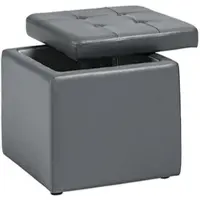 Home affaire Sitzwürfel , grau, B:41cm H:40cm, Obermaterial: 100% Polyvinylidenchlorid, Hocker, Sitzwürfel, mit gepolstertem Deckel