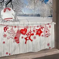 Otto Home Scheibengardine "Alphie" Gr. 4, rot (weiß, neutral), B:120cm H:45cm, Polyester, Gardinen, Scheibengardine