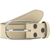 Rettungsring Gürtel Ledergürtel RETTUNGSRING GÜRTEL, Damen, Gr. 110, beige, Leder, unifarben, Basic, Gürtel Ledergürtel, mit austauschbarer Schließe »Filigran Silber«