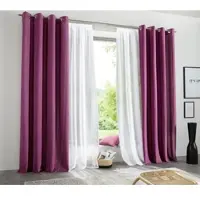 Otto Home Vorhang "Raja" Gr. 2, lila (beere), B:140cm H:175cm, Polyester, Recyceltes Material, Gardinen, Vorhang, Blickdichtes Material, Einfache Montage, Pflegeleicht, Ösen, 2 er Pack, Topseller
