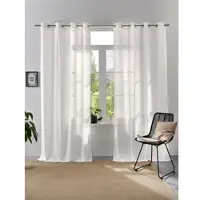 Otto Home Vorhang "Linsdorf" Gr. 3, weiß (wollweiß), B:140cm H:245cm, Polyester, Gardinen, Vorhang, Leinenstruktur, Topseller