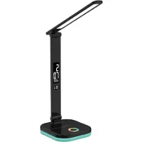 Platinet LED Schreibtischlampe RGB mit kabellosem Laden Display Schwarz