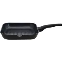 Elo Grillpfanne "Siloncast Grillpfanne 28 cm, mit großer Grillfläche", schwarz, B:29cm H:5,5cm L:49cm Ø:28cm, Pfannen, Grillpfanne, antihaftbeschichtet, hitzeisolierender Stiel, für alle Herdarten