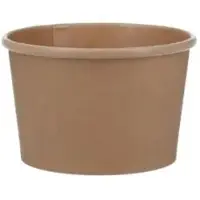 Verive Suppenbecher Pappe, braun, Ø 9,6 cm, 200 ml, Kartonbecher mit PLA Beschichtung, 1 Karton = 20 Packungen à 25 Stück