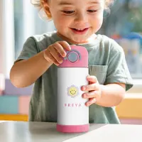 Yoursurprise Personalisierte Kinder-Trinkflasche aus Edelstahl - 350 ml - Rosa