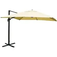 Mendler Gastronomie-Ampelschirm HWC-A96, Sonnenschirm, 3x4m (Ø5m) Polyester/Alu 26kg creme ohne Ständer, drehbar
