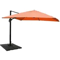Mendler Gastronomie-Ampelschirm HWC-A96, Sonnenschirm, 3x4m (Ø5m) Polyester/Alu 26kg terracotta mit Ständer, drehbar