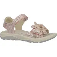 Lurchi Sandale "Flora", Mädchen, Gr. 30, rosa, Lederimitat, glänzend, festlich, Schuhe Sandale, Sandalette mit Blumenverzierung, Größenschablone zum Download