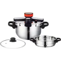 ROYAL SWISS Schnellkochtopf / Couscouspfanne - 2 in 1 - 6 Liter - Ø 22 cm