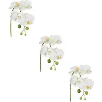 Creativ Green Kunstblume "Phalaenopsis 3D-print", weiß, H:42cm, Obermaterial: 85% Polyester, 15% Polyethylen, Kunstpflanzen, Kunstblume, mit Real-Touch-Blüten