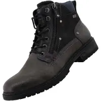 Mustang Herrenschuhe Schnürstiefel Grau Freizeit