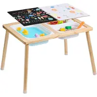Vevor Sensoriktisch für Kleinkinder Aktivitätstisch mit 3 faltbaren Aufbewahrungsbehältern &amp; doppelseitiger Tafel